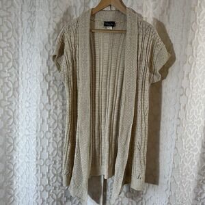 Women Lace Romantic Fairy Cottage Feminine Open Front  Cardigan Duster  Size 1X